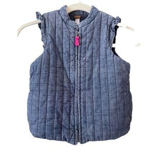 Tea Collection denim Vest for girls size‎ M 6-7 zip front